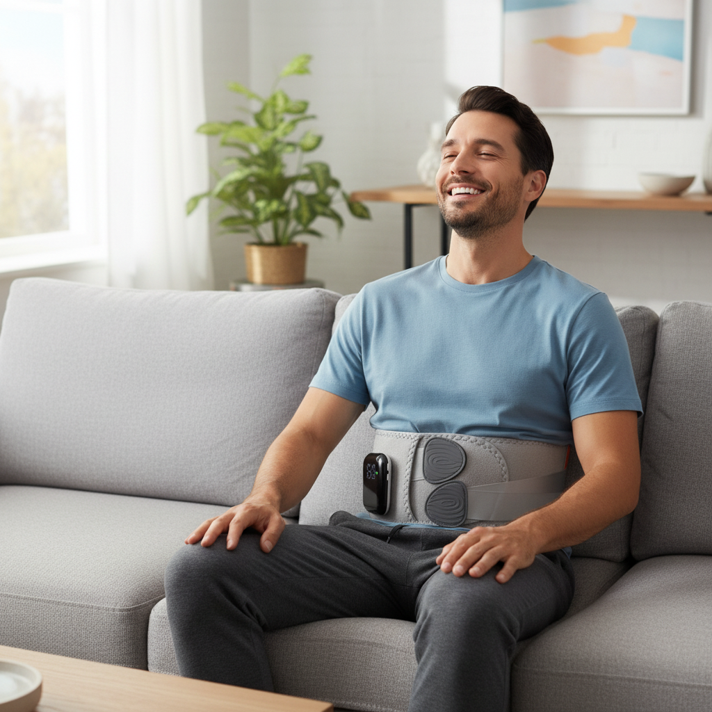 Mann entspannt mit RückenBalance Pro